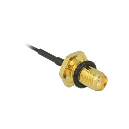 DeLOCK 10cm Coax Antenna Cable - High-Quality Black Cable for Optimal Signal Transmission - SKU: 4043619889655